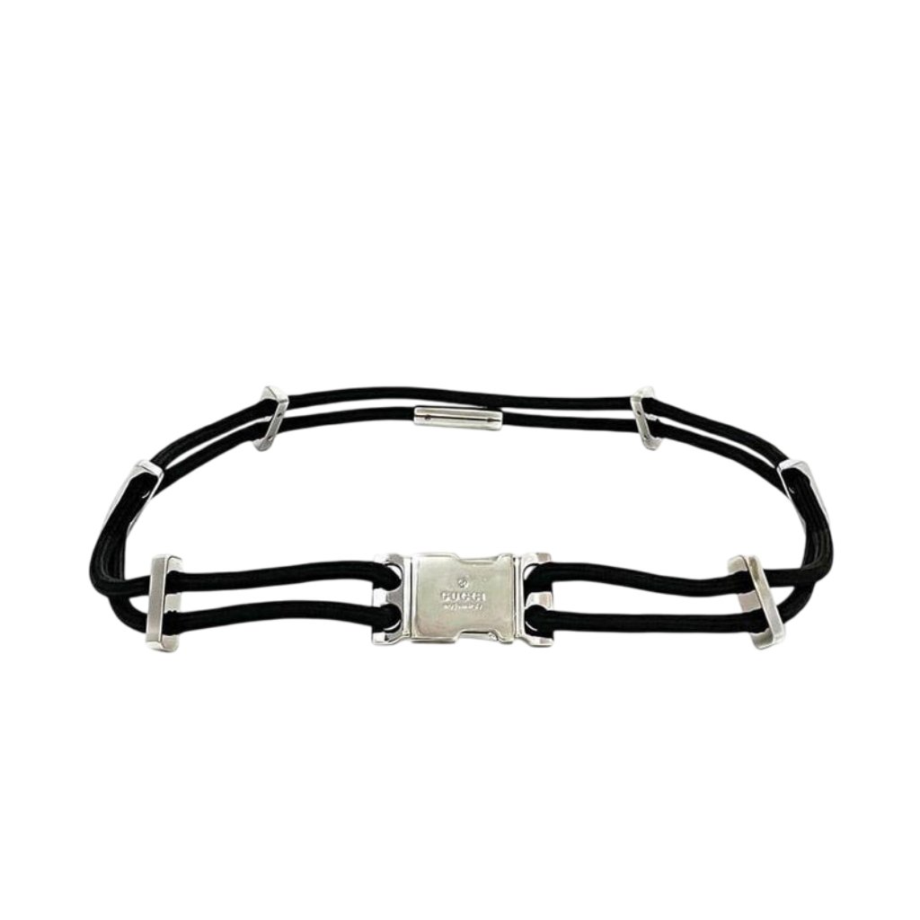 Gucci Wire Belt Black Silver Hardware 83